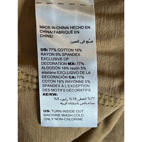 Chico's Women's Utility Pants 2R Cotton Blend Tan Boho - Picture 8 of 9